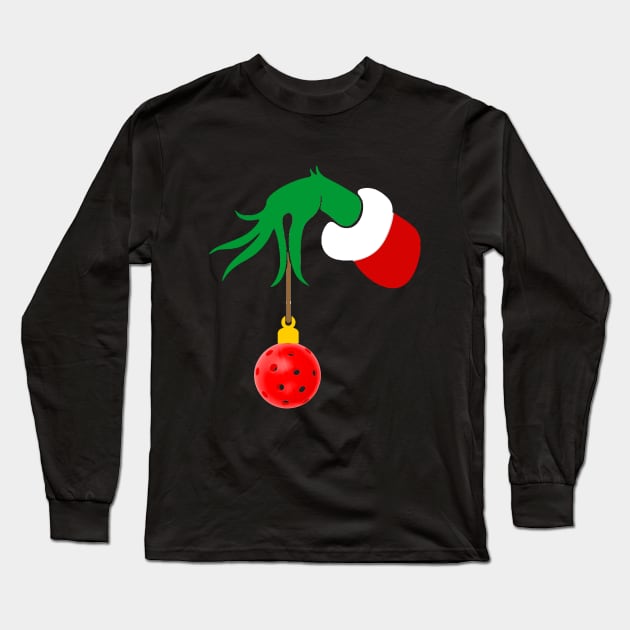 A Christmas Pickleball Ornament Long Sleeve T-Shirt by numpdog